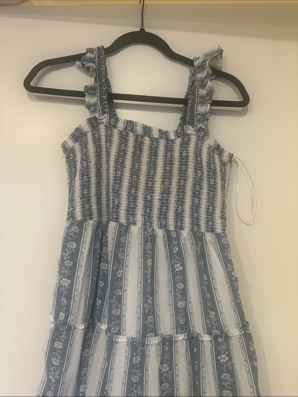 J. Crew Blue & White Striped Smocked Tiered Maxi Dress - Picture 4 of 5